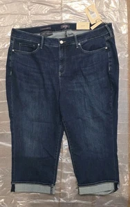 Neu mit Etikett NYDJ Marilyn gerade geschnittene Jeans mit Bündchen Größe Cool Embrace Größe 22 W - Bild 1 von 11