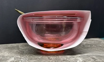 NEW Pink Glass Açaí Bowl & Spoon Set With Matching Lid Take Away Container 2025 - Image 1 of 4