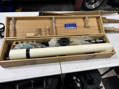 Vintage Unitron Telescope 114 62mm F 900mm In Original Wood Case 1960  *UNTESTED - Image 1 of 4