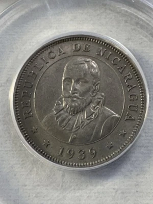 1939 Nicaragua 50 Centavos Graded AU 58 by ANACS - Image 1 of 4
