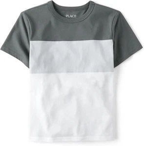 The Children's Place Boys' Short Sleeve Crew Neck Small, Black Ice Colorblock - Picture 1 of 1