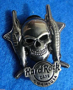 GUAM MARLIN SWORDFISH ANGLER CHAMPION 3D SILVER SKULL SERIES Hard Rock Cafe PIN - Picture 1 of 1