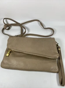 Vintage Italian leather folding clutch bag Vera Pelle beige - Picture 1 of 12