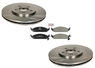 Rotores de freio a disco dianteiro e pastilhas de freio semi metálicas para 95-2000 Chrysler Cirrus - Imagem 1 de 4