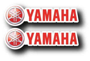 2X YAMAHA RED DECAL STICKER USA MADE TRUCK VEHICLE FISHING BOATS MOTOR BASS CAR - Picture 1 of 1