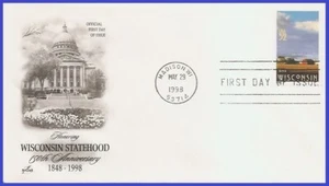 USA3 #3206 U/A ARTCRAFT FDC Wisconsin s/a - Foto 1 di 1