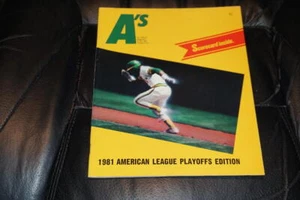 1981 NY YANKEES AT OAKLAND A'S ALCS PLAYOFF BASEBALL PROGRAM NR MINT - Picture 1 of 3