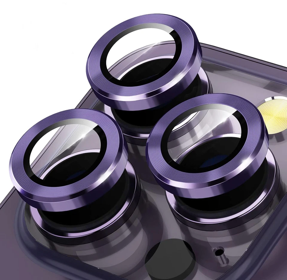 For iPhone 17 /16 15/14/13 Max Tempered Glass Camera Lens Protector Metal Ring - Image 1 of 4