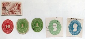 MEXICO  6 CUT ENVELOPE POSTAL STAMPS - Picture 1 of 3