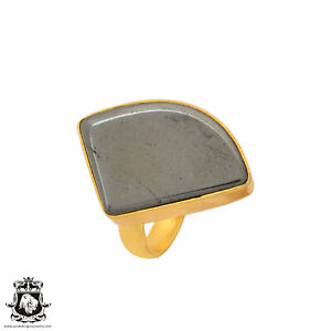 Size 6.5 - Size 8 Adjustable Hematite 24K Gold Plated Ring GPR949