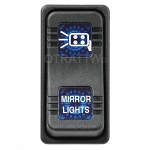 OTRATTW Carling Tech Contura X Rocker Switch, Polaris, MIRROR LIGHTS, BLUE LENS - Picture 1 of 4