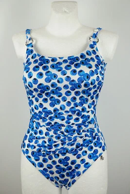 Opera Badeanzug Größe 36 B - 38 C Cup Bademode Blau Weiß Schwimmanzug Gepunktet - Bild 1 von 4