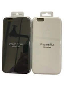 Auténtica funda de silicona Apple para iPhone 6 Plus 6s-Plus (5,5") negra/gris blanca - Imagen 1 de 5