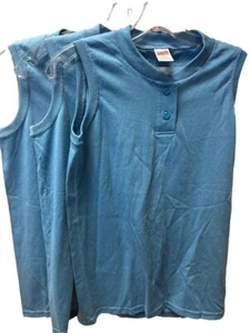 3 Pk - Soffe Adult Small Blue 2 Button Tank - As Is - See Detail OT8 - Picture 1 of 8