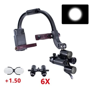 5W Dental Chirurgisch Dual LED Scheinwerfer + 6X Kopfbügel Verstellbar Binokular Lupen - Bild 1 von 12