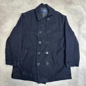 Gap Wool Jacket Womens XL Vintage Button Up Bomber Coat, Navy Blue - Picture 1 of 10