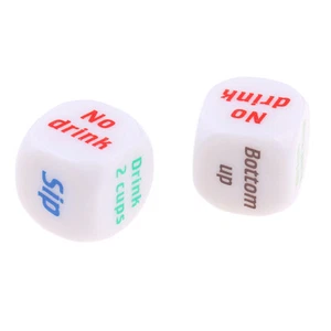 2 Acrylic Drinking Decider Dice Game Gambling Die for Bar Club Party Pub Toy - Picture 1 of 10