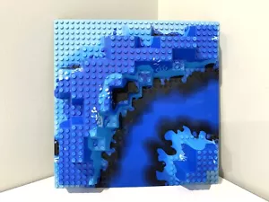 Lego Baseplate, Raise 32x32 Canyon With Blue Underwater Patern - Picture 1 of 3