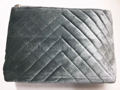 Neal & Wolf Luxus gesteppte Kunstwildleder Silber Clutch Toilettenartikel Make-up Reisetasche