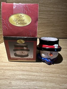 Snowman Head Porcelain Votive Candle Holder Treasured Times Treat Bag Small - Picture 1 of 11