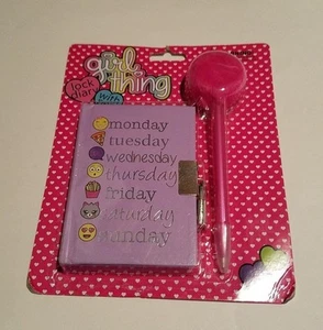 Girl Thing Lock Diary Lavender Days of the Week Plus pen Age 3+ - Picture 1 of 2