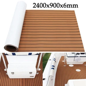 240×90cm Adhesive Marine Flooring Faux Teak EVA Foam Boat Yacht Decking Sheet - Picture 1 of 16