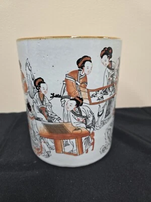 Удивительный китайский фарфоровый держатель кистей ручной росписи династия Цин Канси... - Изображение 1 из 4