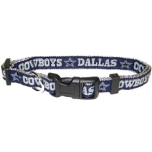 NFL Dallas Cowboys Adjustable Dog Collar Size Large 1" W by 18-28" L New - Picture 1 of 1