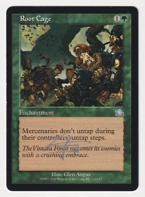 Silver Signed Root Cage Proof MP Prophecy Artist Glen Angus 2000 MTG Magic AP! - Image 1 of 2