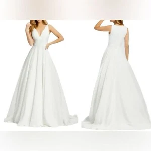 NEU IEENA für Mac Duggal 55272 weiß Chiffon Ballkleid Hochzeitskleid Gr. 0 - Bild 1 von 14