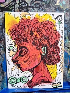 Ringing In My Ears ACEO ATC OOAK ORIGINAL 3.5 x 2.5 inches - Picture 1 of 3