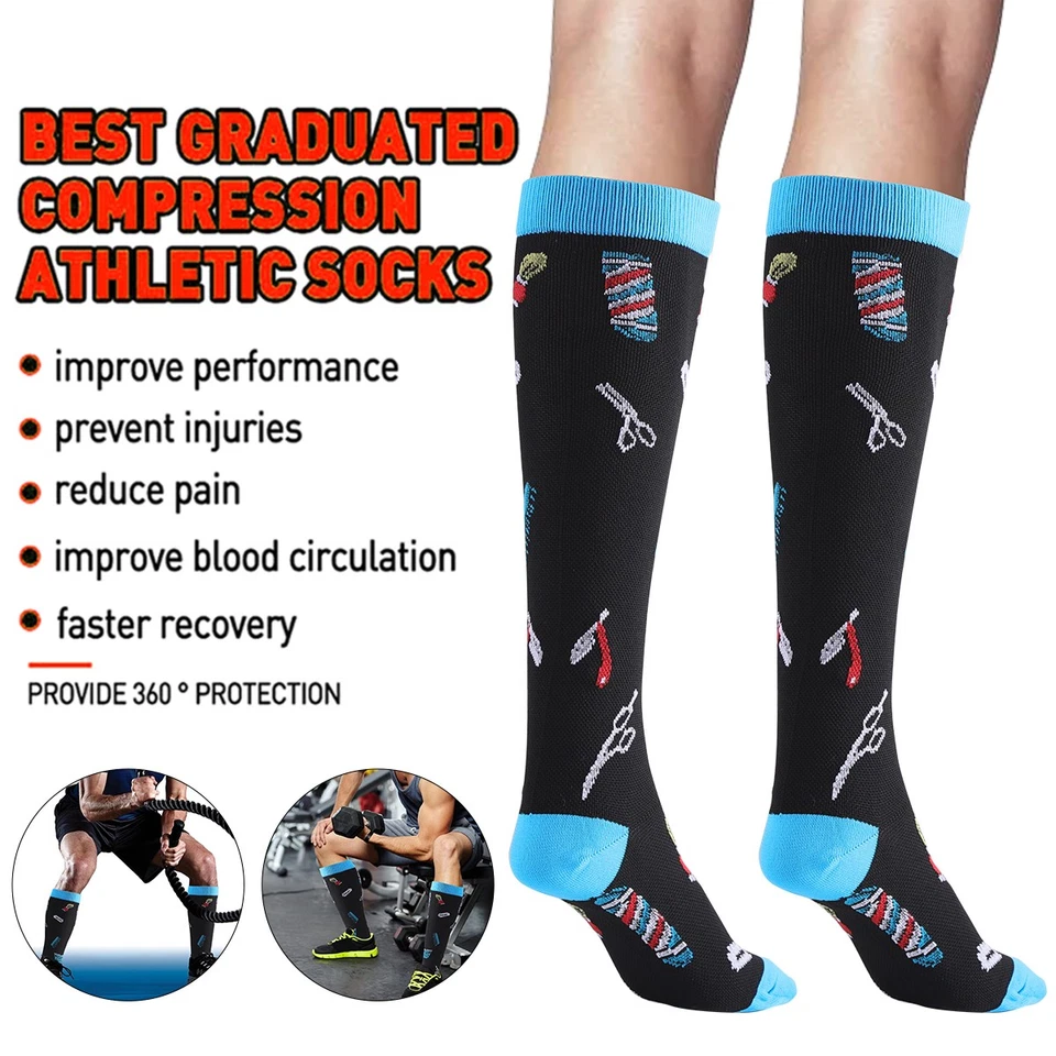 Pack de 5 calcetines de compresión para enfermeras para mujeres hombres circulación para correr médico Foto 1 de 4