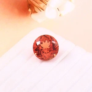 AAA Natural Impecable Ceilán Naranja Zafiro Piedras Preciosas Sueltas Corte Redondo 6.20 Ct - Imagen 1 de 5