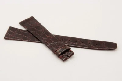 Correa de reloj de cocodrilo genuino marrón delgado Corum 18/14 mm OEM SIN HEBILLA Foto 1 de 3