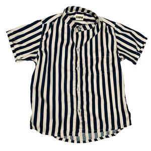Boys Toddler Striped Handmade Dress Shirt Short Sleeve Button Up  2T 3T - Imagen 1 de 5