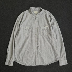 Lucky Brand Hemd Herren XLarge meliert blau langarm Perlen Druckknopf Western - Bild 1 von 7