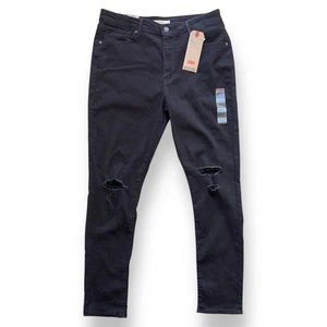 Neu mit Etikett Levi’s 721 High Rise Skinny schwarz Distressed Denim Jeans Damengröße 18M - Bild 1 von 7