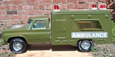 Nylint Large Pressed Steel 1970's U.S Army Ambulance  Ex Cond With Stretcher - Image 1 of 4