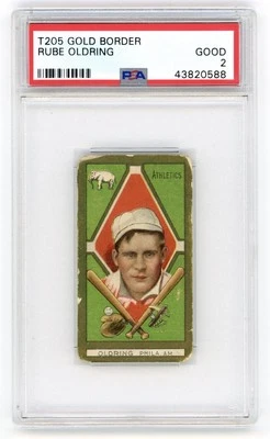 1911 T205 Piedmont RUBE OLDRING Philadelphia Athletics PSA 2 - Image 1 of 2