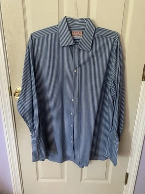 Camisa de vestir Thomas rosa para hombre verde y azul talla 18/35,5 Foto 1 de 3