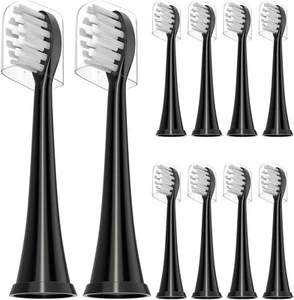 Replacement Toothbrush Heads Compatible with TAO 1 Count (Pack of 10), Black - Picture 1 of 6