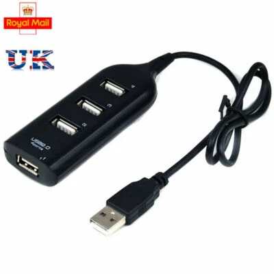 4 Port USB Hub Extension Splitter white for Desktop Laptop TV Charger 3D glass - Image 1 of 4