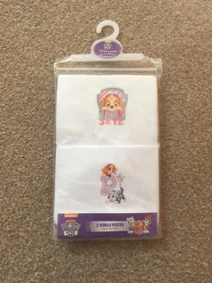 2 Girls Vests 18-24 Months - Paw Patrol Team Skye - New Sealed - Image 1 of 4