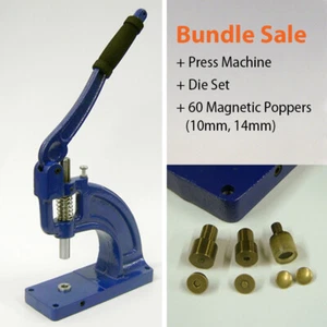 60 Popper magnetici + Pressa Strumento da punzone, borchie, cucito, artigianato in pelle - Foto 1 di 7