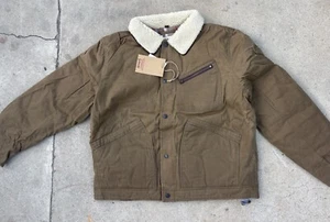 Schott Rancher Waxed Cotton Mechanics Jacket Shearling Collar Brown XL NWT - Picture 1 of 7