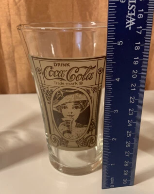 Set (4) 16 oz Recreation of Original Flair Glass Drink Coca Cola Archives Libbey - Image 1 of 4