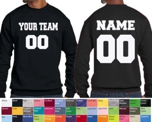 Customized Team Number CREWNECK SWEATER Personalize Name Number Text Custom FR - Picture 1 of 2