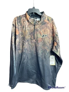 NWT Colosseum Black Purdue Boilermakers Mossy Oak Fleet Quarter-Zip Jacket 2XL - Picture 1 of 6