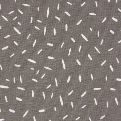 Baumwolljersey Jersey Konfetti Striche grau weiß 1,45m Breite - Bild 1 von 4