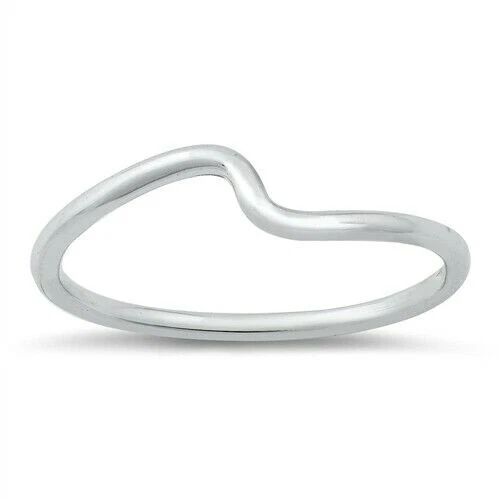 Plain Ring Genuine Sterling Silver 925 Rhodium Plated Face Height 3 mm Size 4 - Image 1 of 1